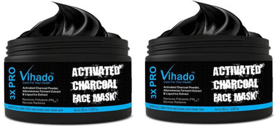 

VIHADO Activated Charcoal Purifying Black Peel Off Anti-Acne Deep Cleansing Face Mask - 100 ml (Pack of 2)(100 ml)