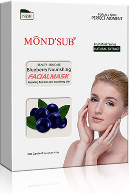 

Mond'sub Blueberry Fruit Facial Mask with Natural Blueberry Extract(25 G) Pack Of 6(150 g)