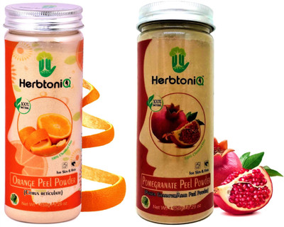 

HerbtoniQ 100% Natural Orange Peel Powder 150g And Pomegranate Peel Powder (Anar Peel Powder) 150g For Face Pack, Hair Pack, Anti-Ageing, Fairness, Anti-Acne & Pimples(300 g)