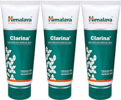 

Himalaya Clarina ANTI-ACNE FACE WASH GEL Cleanses skin, controls acne pack of 3 Face Wash(60 ml)
