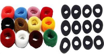 

Chooz Designer Studio Hairband Elastic Bands Candy Ponytail Holder Cotton Girl (Pack of 24) Rubber Band, Head Band, Hair Band(Black, Red)