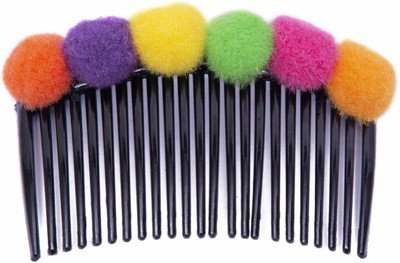 

Chooz Designer Studio Pompom Ball Pom Hair pin Comb Hair Clip(Black, Multicolor)