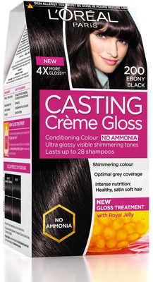 

L'Oreal Paris Casting Creme Gloss, Ebony Black 200, 87.5g+72ml Hair Color(Ebony Black)
