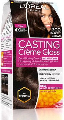 

L'Oreal Paris Casting Creme Gloss, Darkest Brown 300, 87.5g+72ml Hair Color(Darkest Brown)