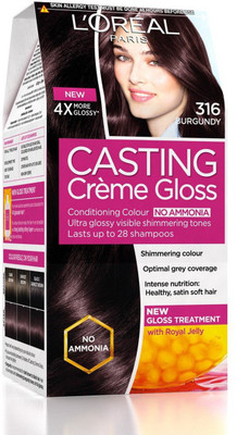 

L'Oreal Paris Casting Creme Gloss, Plum/Burgundy 316, 87.5g+72ml Hair Color(Burgundy)