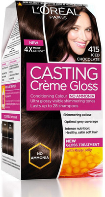 

L'Oreal Paris Casting Creme Gloss, Iced Chocolate 415, 87.5g+72ml Hair Color(Iced Choclate)