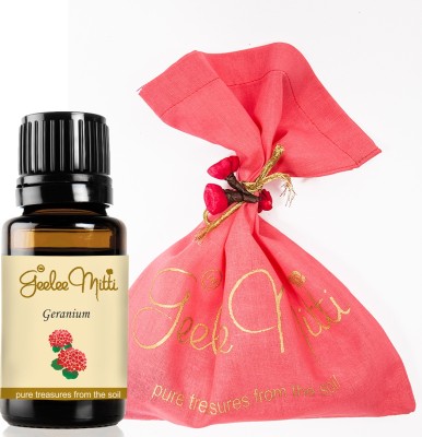 

geelee mitti geranium essential oil 10ml for face,acne,skin,hair fragrance,anti stress ,natural perfume,bath fragrance ,diffuser Hair Fragrance oil serum -add few drops to shampoo or conditioner to have beautiful,fragrant hair(10, natural color)