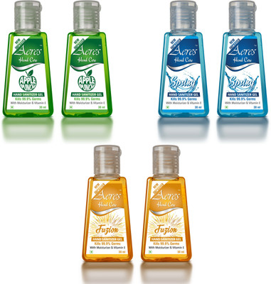 

Aeres Hand Sanitizer Gel (Pack of 6)(180 ml, Bottle, Pack of 6)