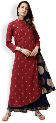 Vishudh Women Printed, Self Design Flared Kurta(Multicolor)