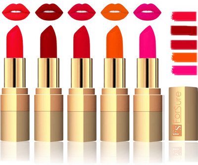 

Forsure Extra Soft & Smooth Velvet Matte Lip Color Combo(Red,Maroon,Mauve,Fast Red,Pink)