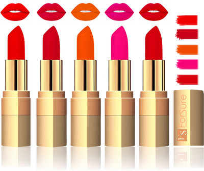 

Forsure Extra Soft & Smooth Velvet Matte Lip Color Combo(Sweet Red, Fast Red, Pink, Soft Red, Maroon)