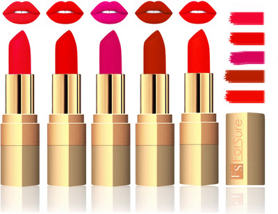 

Forsure Extra Soft & Smooth Velvet Matte Lip Color Combo(Red,Sweet Red,Purple,Chocalate,Hot Red)