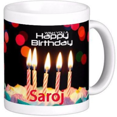 GNS SAROJ_Best name coffee mug HBD006 Ceramic Coffee Mug(330 ml)