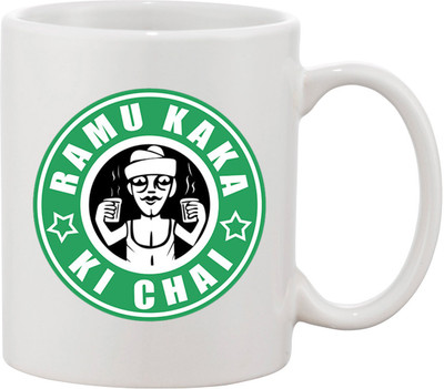 

Thirsty Guys Ramu Kaka Ki Chai Ceramic Mug(325 ml), Multicolor