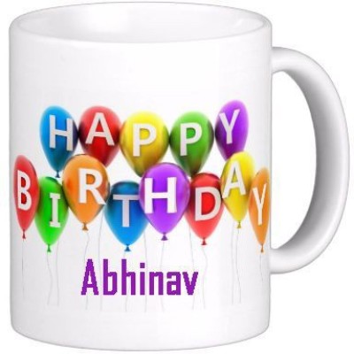 GNS ABHINAV_Best name coffee mug HBD004 Ceramic Coffee Mug(330 ml)