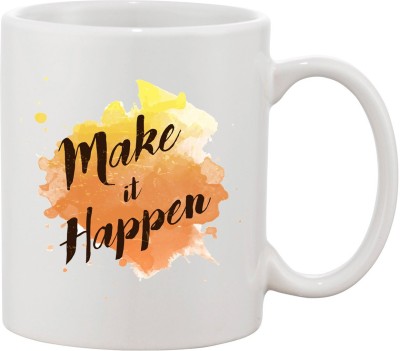 

Thirsty Guys Make It Happen Ceramic Mug(325 ml), Multicolor