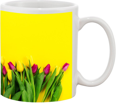 

Thirsty Guys Flowers Ceramic Mug(325 ml), Multicolor