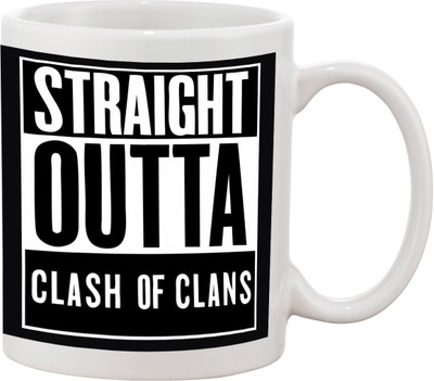 

Thirsty Guys Straight Outta Clash Of Clans Ceramic Mug(325 ml), Multicolor