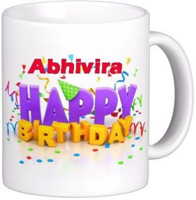 GNS ABHIVIRA_Best name coffee mug HBD007 Ceramic Coffee Mug(330 ml)