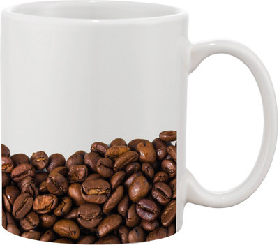 

Thirsty Guys Coffee Beans Ceramic Mug(325 ml), Multicolor