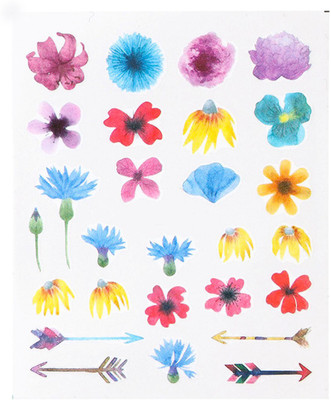 

SENECIO® Transperant Dry Flowers Pattern Hand Painted Illution No.S712 Nail Art Manicure Decals Slide Water Transfer Stickers 1 Sheet Size :6.2*5.2cm(Multicolor)