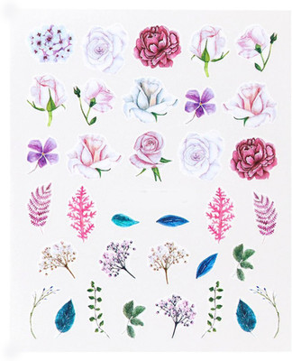 

SENECIO® Rose Leafy Bloom Flora Hand Painted Illution Vintage Style No.S715(Multicolor)