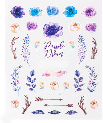 

SENECIO® Purple Dream Bloom Flora Hand Painted Illution Vintage Style No.S716(Multicolor)