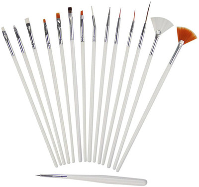 

AuraSkin 15pcs High Quality Nail Art Design Dotting Painting Drawing UV Polish Brush Pen Tools Set Kit(white)