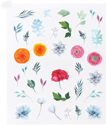 

SENECIO® Nature Watercolour Clip Art Illution Peony Floral Leaf No.S719 Nail Art Manicure Decals Slide Water Transfer Stickers 1 Sheet Size :6.2*5.2cm(Multicolor)