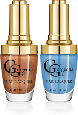 

Gorgeous Girl Glossy Nail Lacquer Ball Blue-06 & Copper Glitter-37(Pack of 2)