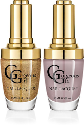 

Gorgeous Girl Glossy Nail Lacquer Shadow-14 & Gold Glitter-20(Pack of 2)