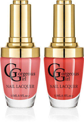 

Gorgeous Girl Glossy Nail Lacquer Candy Apple Red-12 & Burnt Sienna-16(Pack of 2)