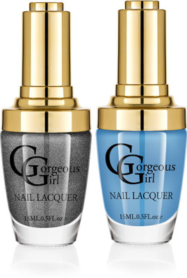 

Gorgeous Girl Glossy Nail Lacquer Ball Blue-06 & Rifle Green Glitter-39(Pack of 2)