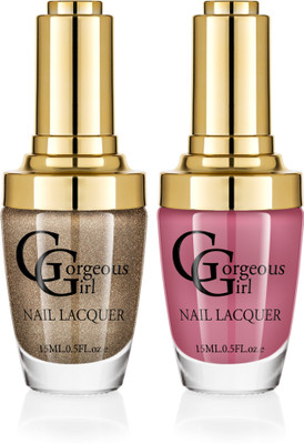 

Gorgeous Girl Glossy Nail Lacquer Red Wood-26 & Iconic Gold Glitter-40(Pack of 2)