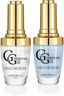 

Gorgeous Girl Glossy Nail Lacquer Non Photo Blue-05 & Seashell Metallic-34(Pack of 2)