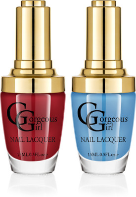 

Gorgeous Girl Glossy Nail Lacquer Ball Blue-06 & Deep Marron-17(Pack of 2)