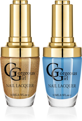

Gorgeous Girl Glossy Nail Lacquer Ball Blue-06 & Gold Glitter-20(Pack of 2)