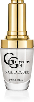 Gorgeous Girl Glossy Nail Lacquer NP 19 Silver White Glitter