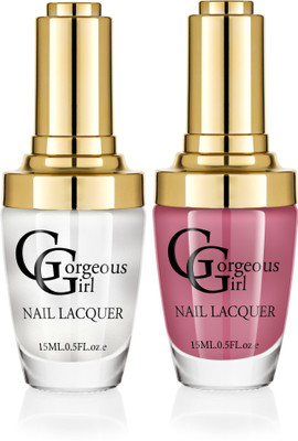 

Gorgeous Girl Glossy Nail Lacquer Red Wood-26 & Seashell Metallic-34(Pack of 2)