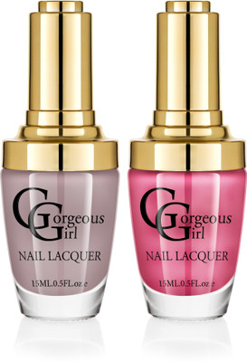 

Gorgeous Girl Glossy Nail Lacquer Flamingo Pink-07 & Shadow-14(Pack of 2)
