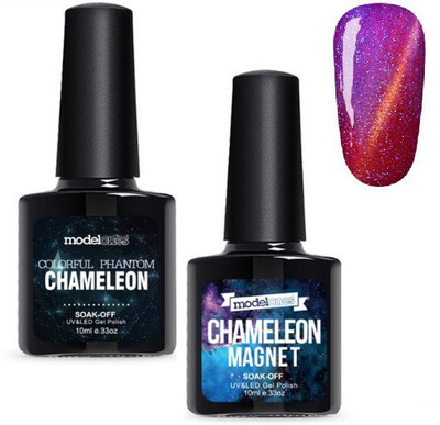 

MODELONES Chameleon Magnete Soak-off UV / LED Gel Polish (With Free Black Coat & Magnetic Stick) - Cat Eyes, 3D Effect, Long Lasting 3426, 3400