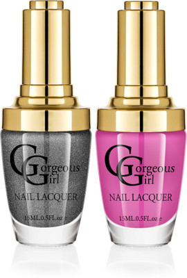 

Gorgeous Girl Glossy Nail Lacquer Big Dip’O Ruby-23 & Rifle Green Glitter-39(Pack of 2)