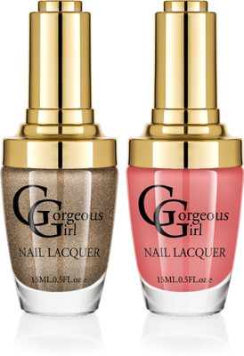 

Gorgeous Girl Glossy Nail Lacquer Burnt Sienna-16 & Iconic Gold Glitter-40(Pack of 2)