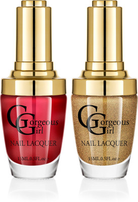 

Gorgeous Girl Glossy Nail Lacquer Gold Glitter-20 & Pale Carmine-22(Pack of 2)