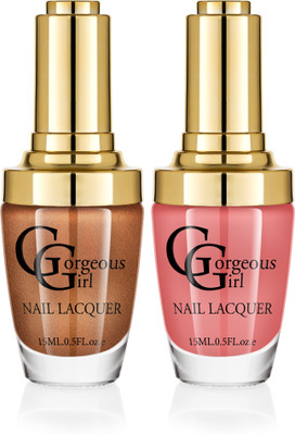

Gorgeous Girl Glossy Nail Lacquer Burnt Sienna-16 & Copper Glitter-37(Pack of 2)