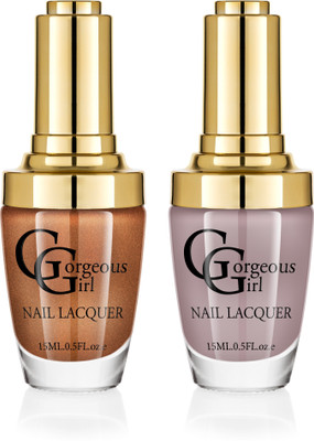 

Gorgeous Girl Glossy Nail Lacquer Shadow-14 & Copper Glitter-37(Pack of 2)