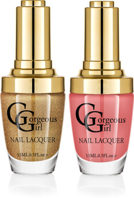 

Gorgeous Girl Glossy Nail Lacquer Burnt Sienna-16 & Gold Glitter-20(Pack of 2)