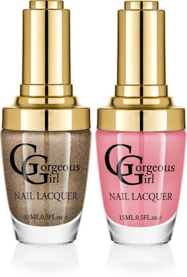 

Gorgeous Girl Glossy Nail Lacquer Brown Yellow-27 & Iconic Gold Glitter-40(Pack of 2)