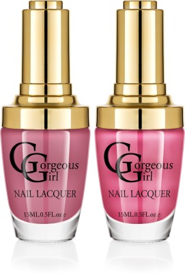 

Gorgeous Girl Glossy Nail Lacquer Flamingo Pink-07 & Red Wood-26(Pack of 2)