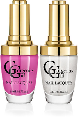 

Gorgeous Girl Glossy Nail Lacquer Silver White Glitter-19 & Big Dip’O Ruby-23(Pack of 2)